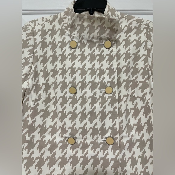 Banana Republic Cream Beige Houndstooth Women's Coat size S - Picture 4 of 7
